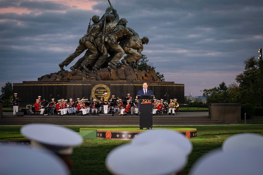 Instagram post by @secnav for Marines. Caption reads: Honoring 250 years of our nation’s U.S. Marine....