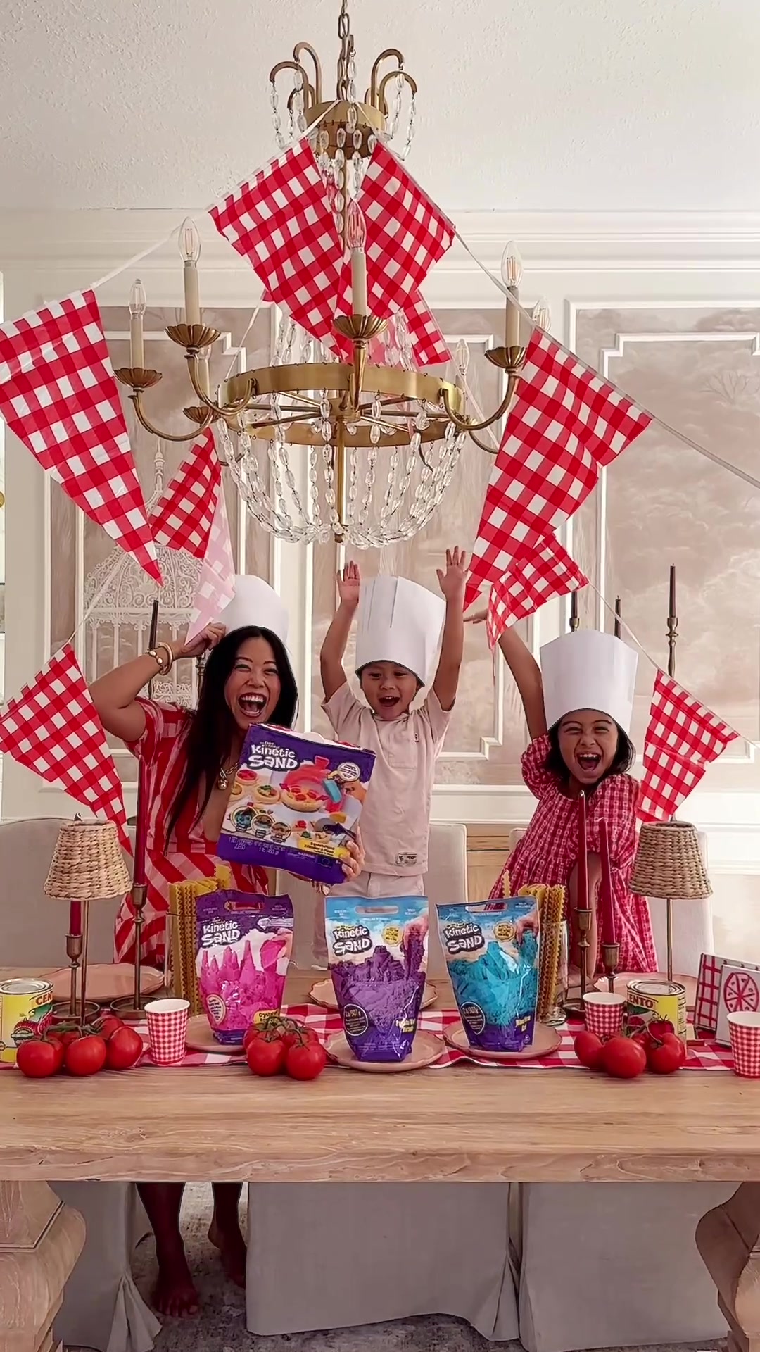 TikTok post by @joyfullygreen for Kinetic Sand. Caption reads: [...] bears and spicy peppers, made with Kinetic....