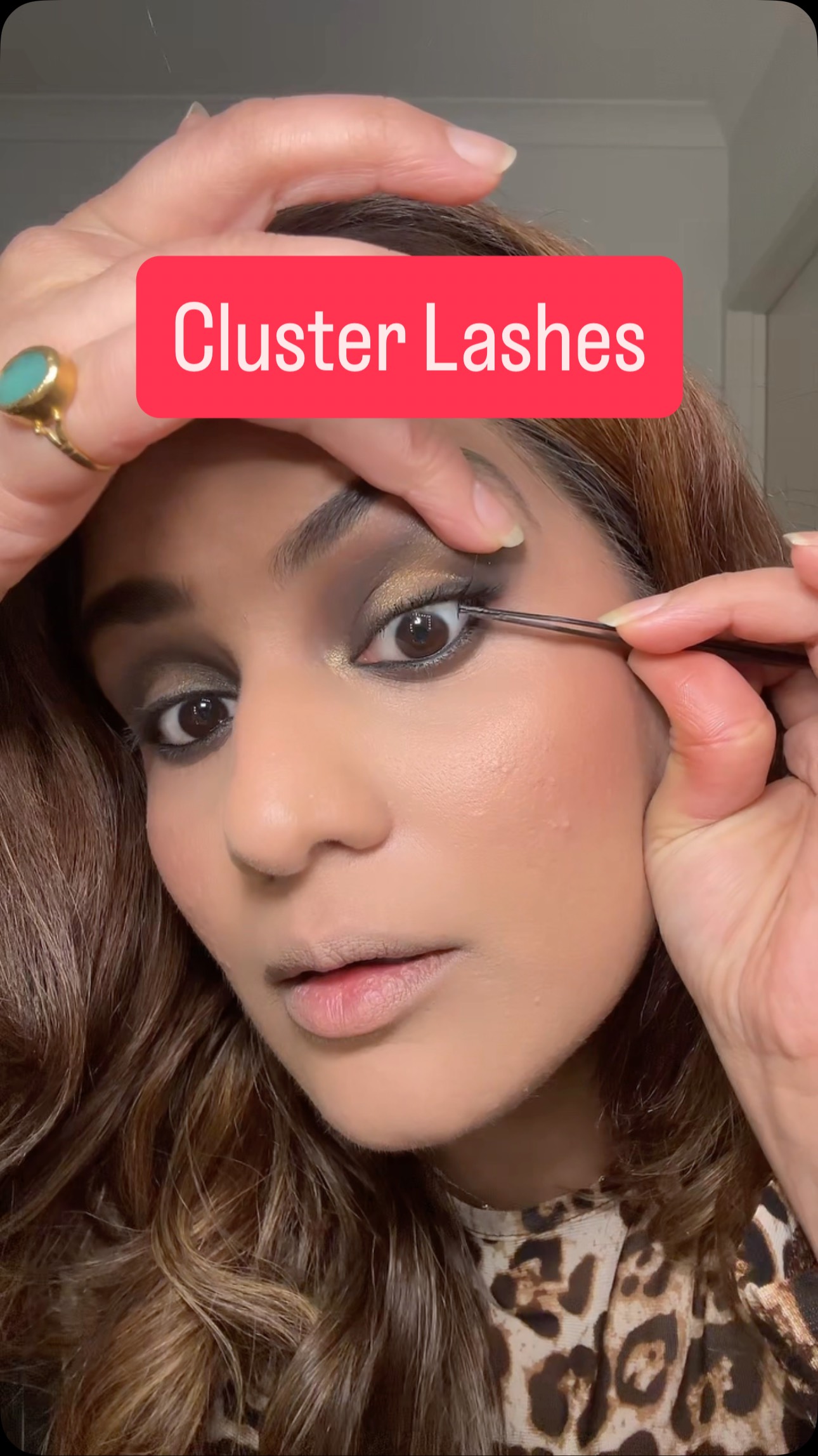 Instagram post by @glam.bykanchi for VeyesBeauty. Caption reads: Luxe Bold Cluster Lashes from @veyesbeauty....