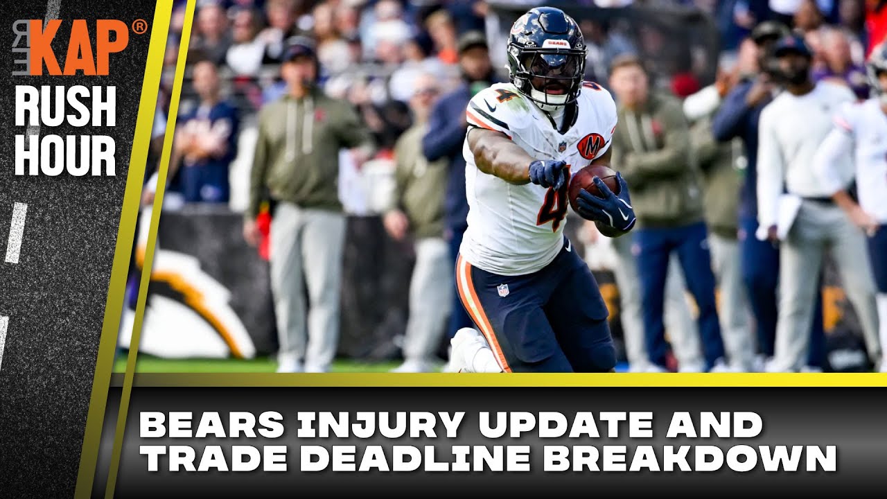 YouTube post by @rekapdavidkaplan for Lou Malnati's. Caption reads: REKAP Rush Hour🚗: Chicago Bears INJURY Report....