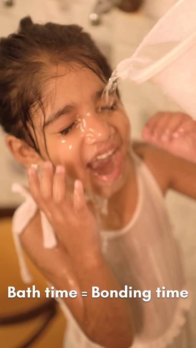 Instagram post by @sowmya_sathyaraj for Mamaearth. Caption reads: Bath time isn’t just routine anymore.
It’s....