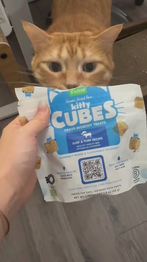 Instagram post by @orange_tabby_chicken for Open Farm Pet. Caption reads: [...] and delicious recipes from @openfarmpet $25....