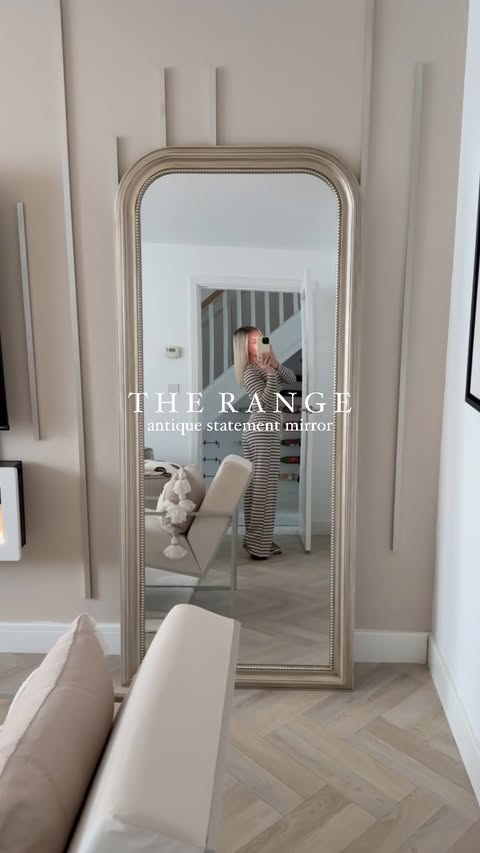 Instagram post by @our_midfordhome87 for The Range. Caption reads: Statement mirror that you need from @therangeuk....