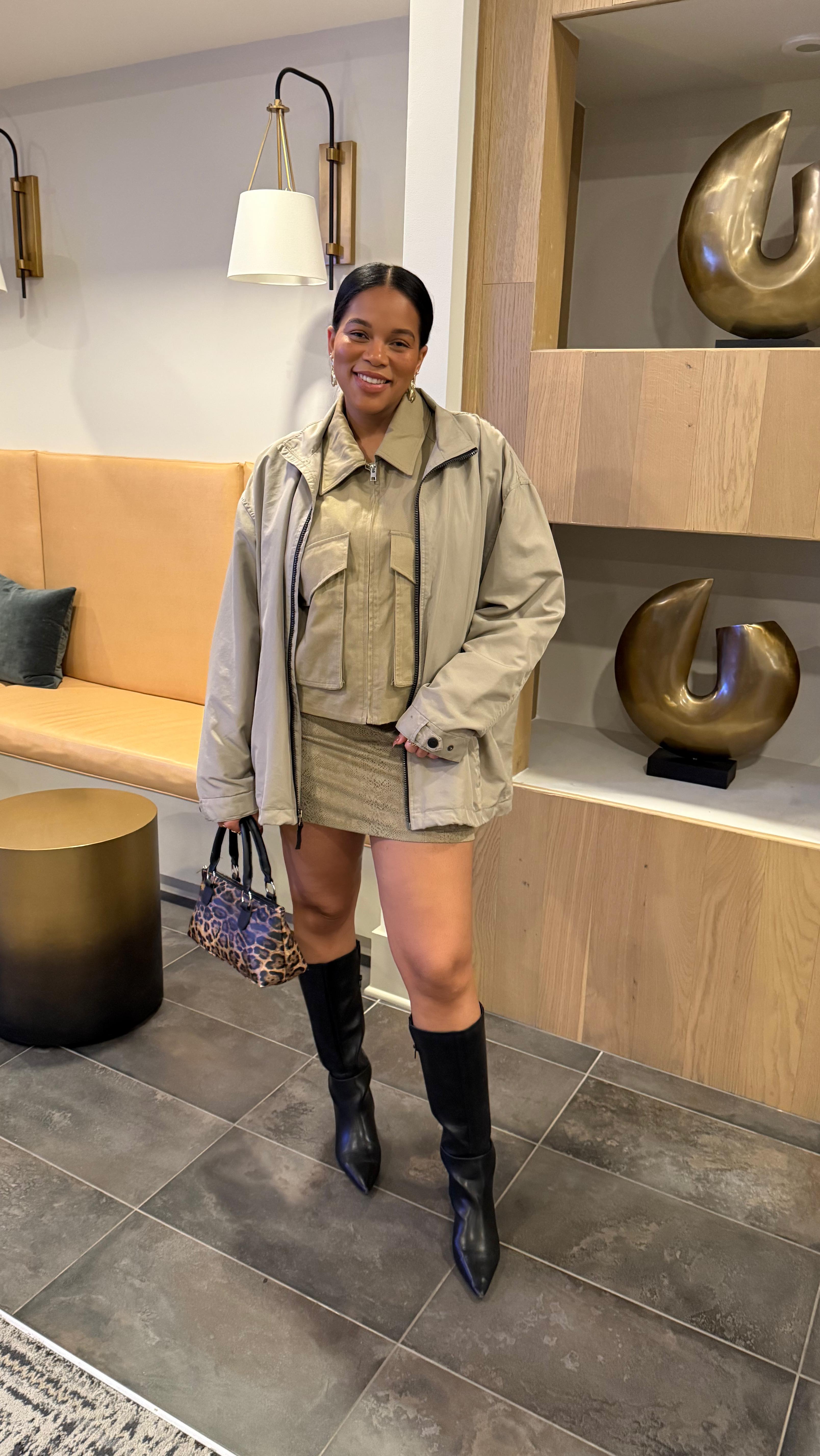 Instagram post by @thejasminehenry for JustFab. Caption reads: [...] #thriftstyle #thriftstorefind....