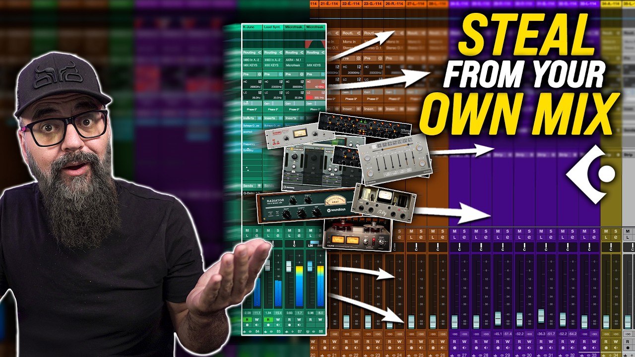 YouTube post by @mixdownonline for Audeze. Caption reads: After This, You'll Never Rebuild a Cubase Mix....