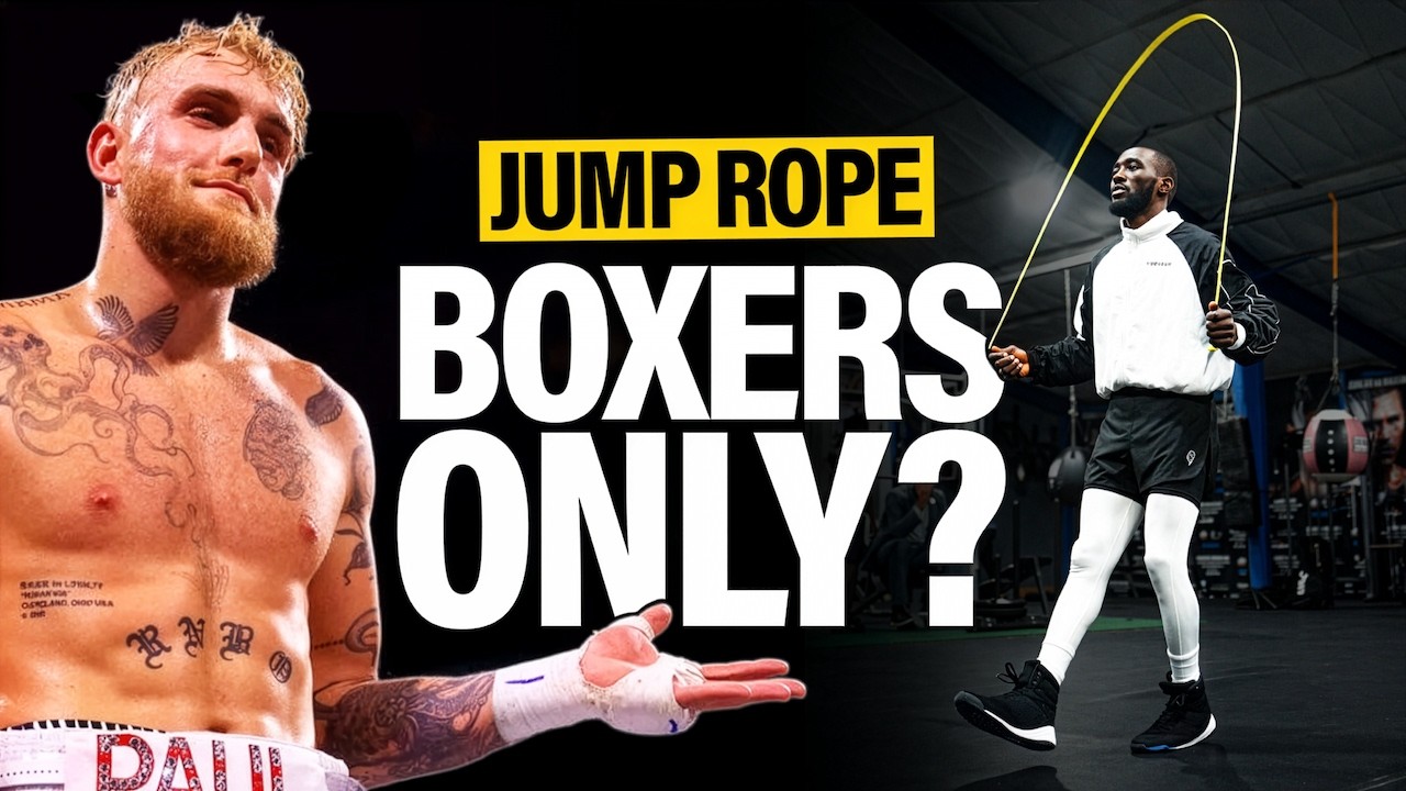 YouTube post by @JumpRopeDudes for Crossrope. Caption reads: Why Are Boxers The Only Athletes Who Jump Rope?.