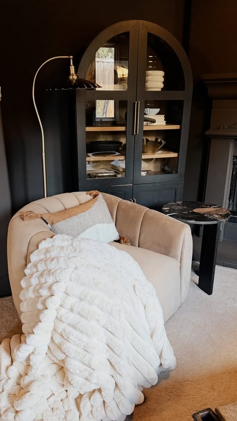Instagram post by @tarynwhiteaker_designs for At Home. Caption reads: [...] looking for contrast, cozy and a vibe!....