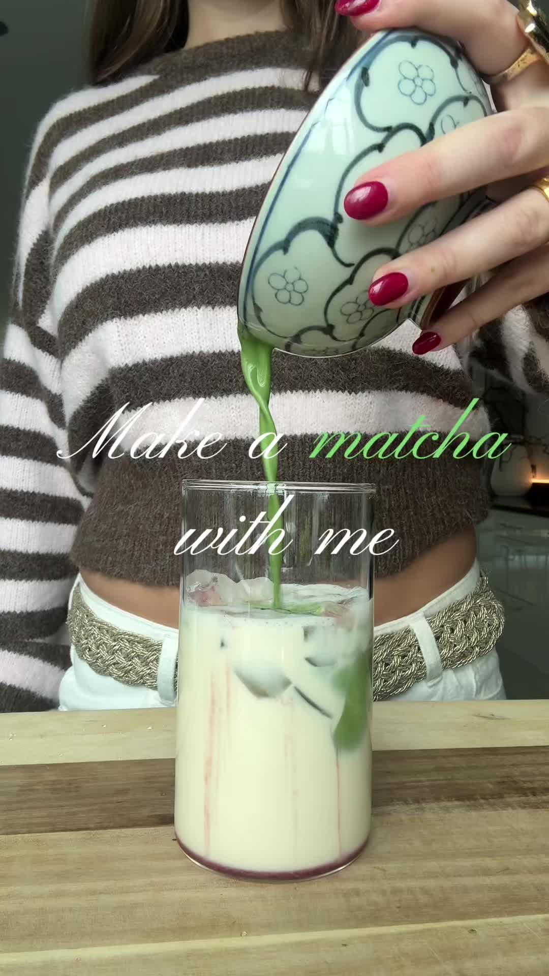 TikTok post by @lauravonmullen_ for PerfectTed. Caption reads: Make a matcha with me @PerfectTed - nothing better....