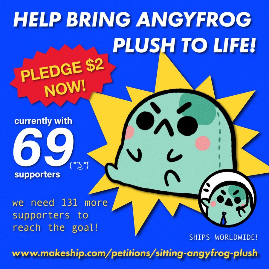 Instagram post by @angyfrog_ for Makeship. Caption reads: [...] ad Sharing this is much appreciated 😚....