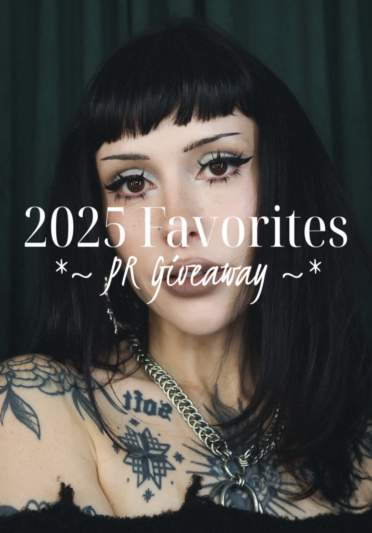 TikTok post by @yung.planet for Too Faced. Caption reads: SURPRISE A GIVEAWAY!! my 2025 favorites that are....