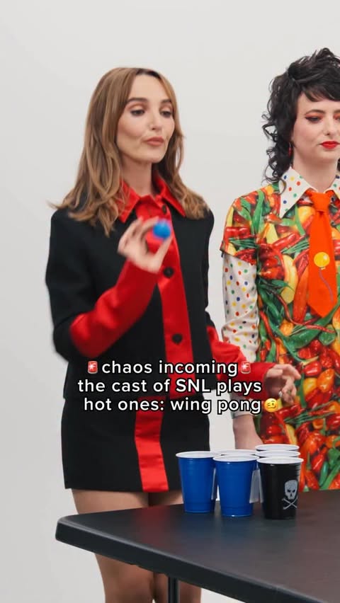 Instagram post by @jajcenter for First We Feast. Caption reads: Hot Ones: Wing Pong is BACK 🔥 and next week the....