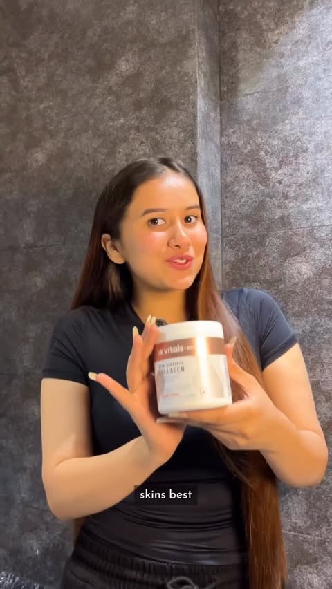 Instagram post by @anjalinegi_official for HK Vitals. Caption reads: [...] your skin from the inside out with @hkvitals....