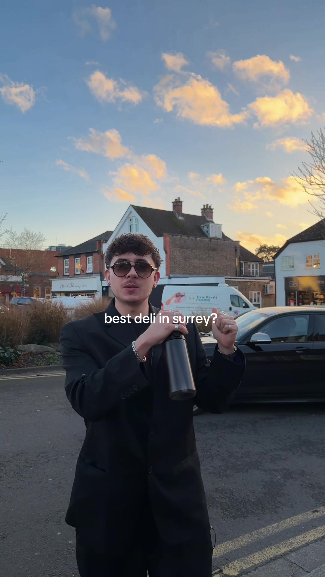 TikTok post by @charliebetts_ for air up. Caption reads: best deli in surrey** my bad AD @airup #surrey....