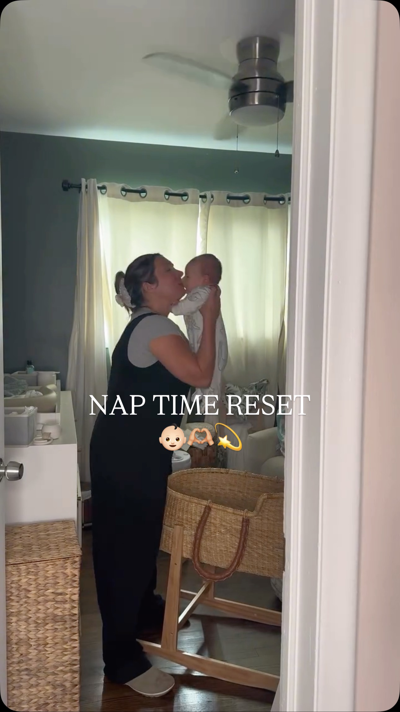 Instagram post by @sabrinaa_pare for Esembly Baby. Caption reads: lil reset while my newborn naps 😴 

#cleanwithme....
