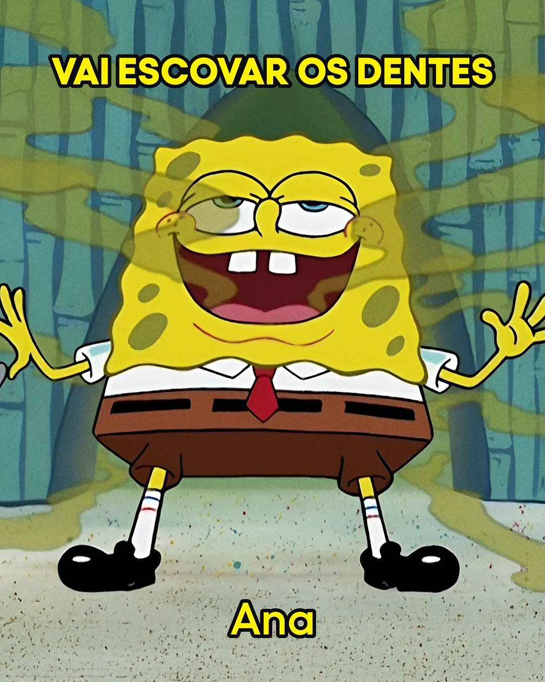 Instagram post by @bobesponjapt for Nick. Caption reads: Envia pra pessoa que tá precisando!....