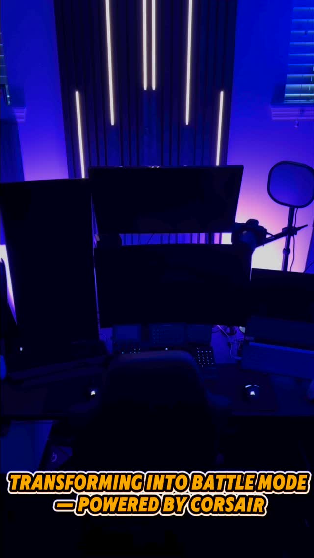 Instagram post by @austinmromero for CORSAIR. Caption reads: I have been working on simplifying my set up and....