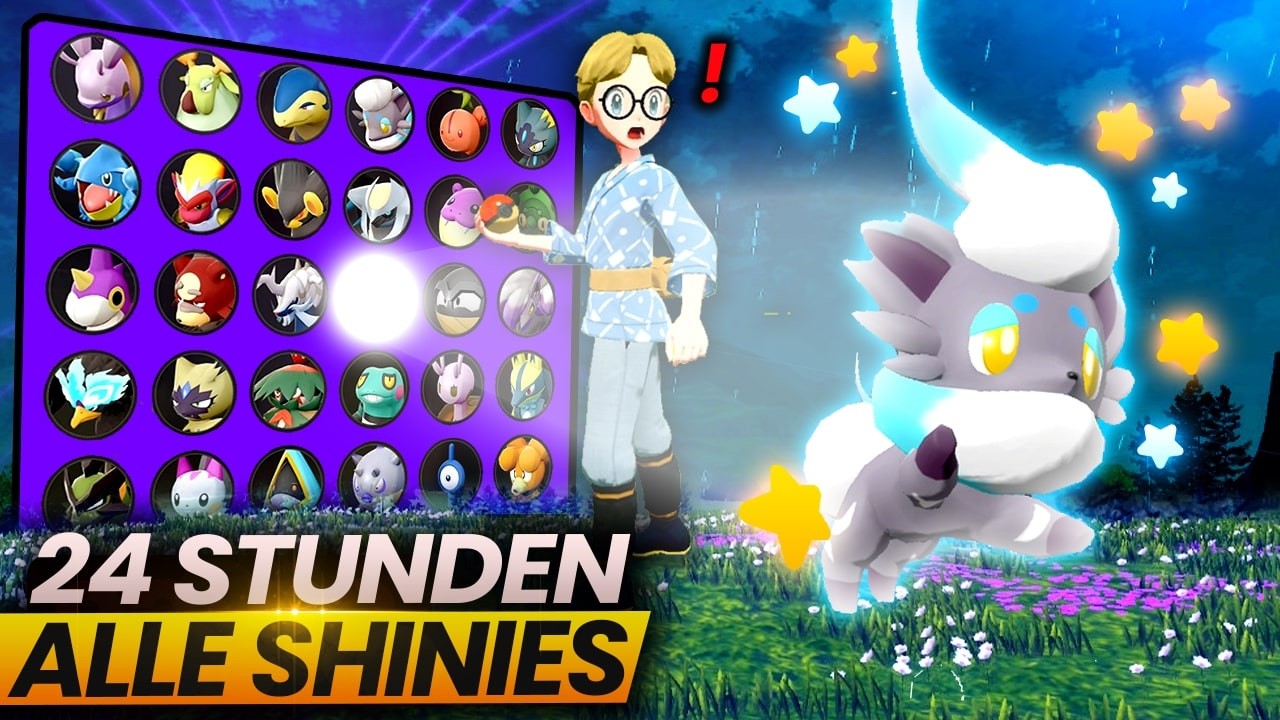 YouTube post by @FanmadeTim for Waterdrop. Caption reads: Ich habe 24H um die PERFEKTE Shiny Pokémon Box zu....