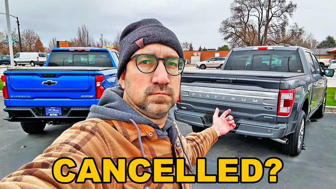YouTube post by @MotorFeed for Lasfit. Caption reads: Chevy & Ford Just Issued FULL SHUT DOWN, They....