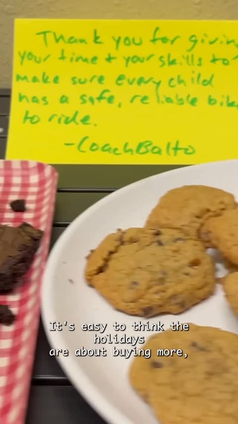 Instagram post by @coachbalto for Bob's Red Mill. Caption reads: At the Community Cycling Center, a little time, a....