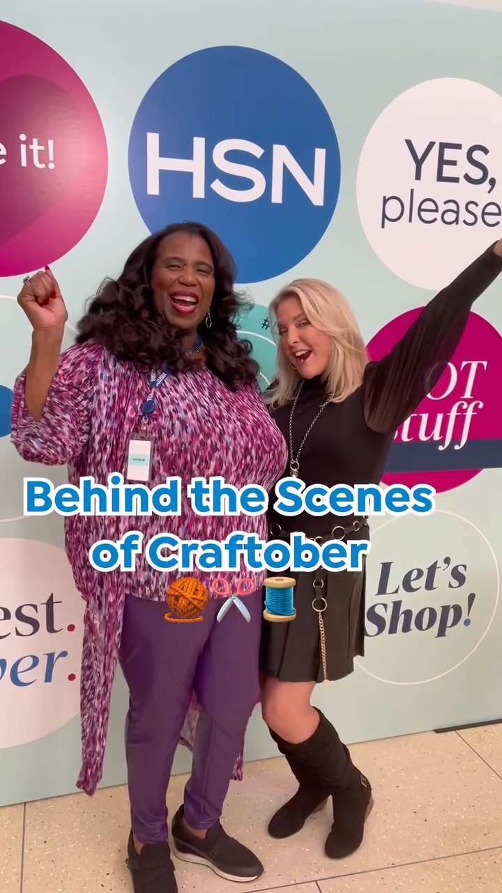 Instagram post by @tymayberryhsn for HSN. Caption reads: A look into all of last night's crafting fun! 🎨🩵....