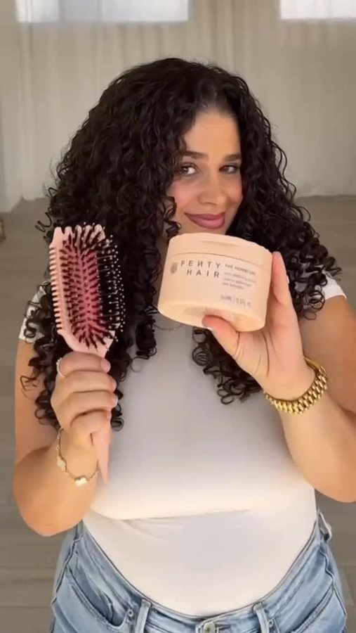 Instagram post by @herbalmmo for BounceCurl. Caption reads: Someone say shiny, bouncy curls? 🙂‍↔️​

The Fenty....