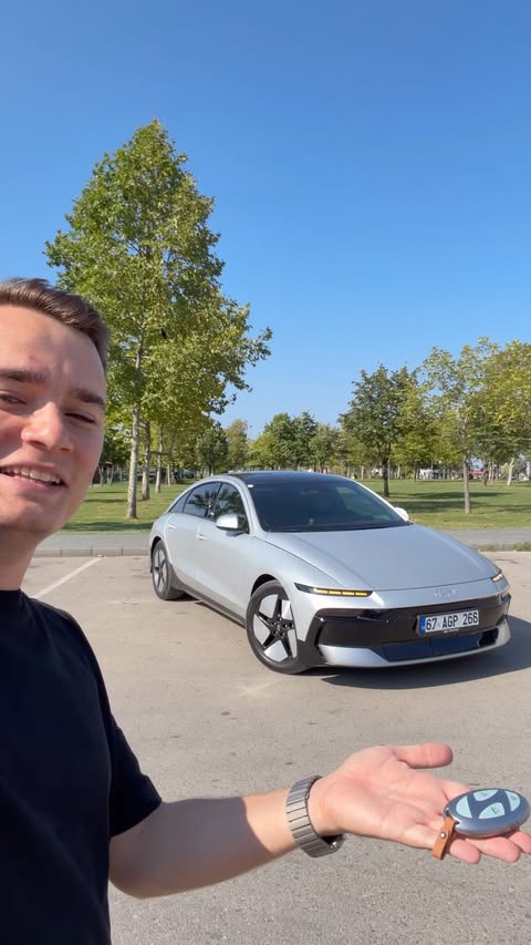 Instagram post by @selmanbozkir for Hyundai Worldwide. Caption reads: İşte yeni #ioniq6 ⚡️ @hyundaitr | reklam.