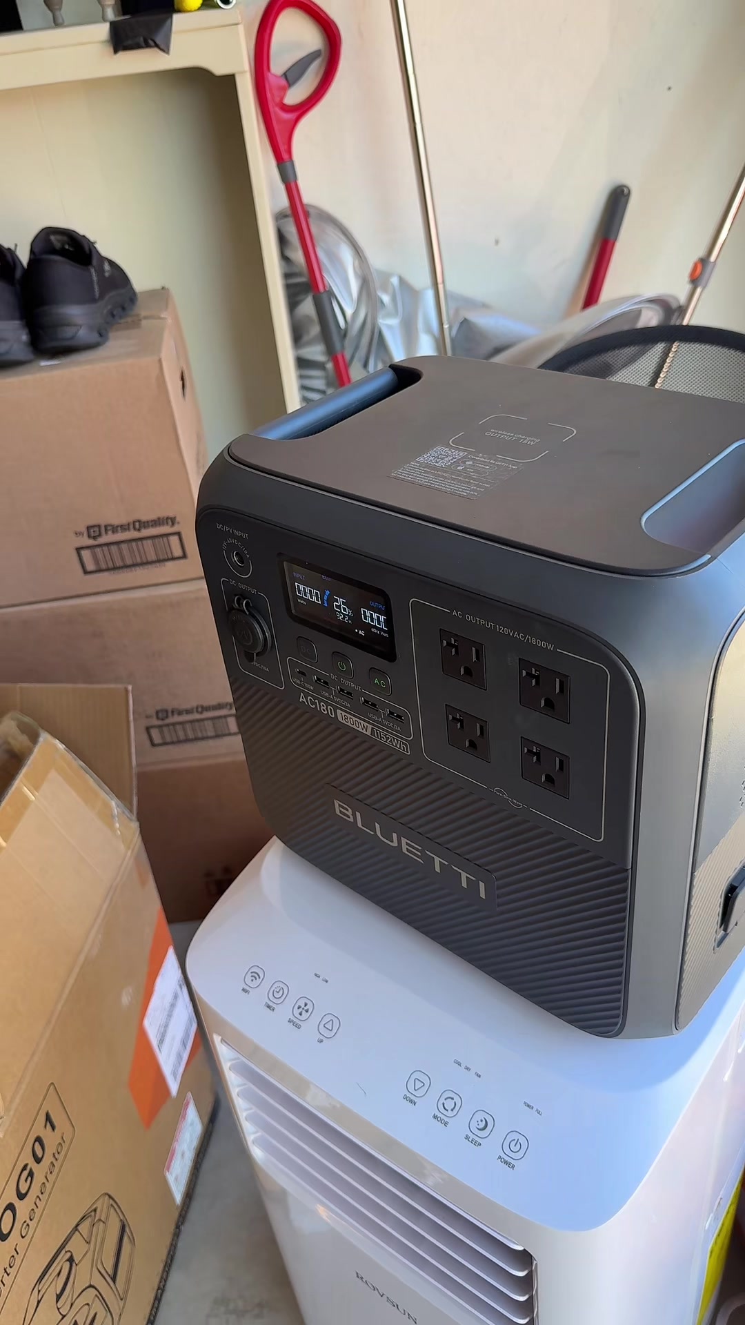 TikTok post by @printnplace for BLUETTI. Caption reads: @Bluetti Shop #solar #battery #camping [...].