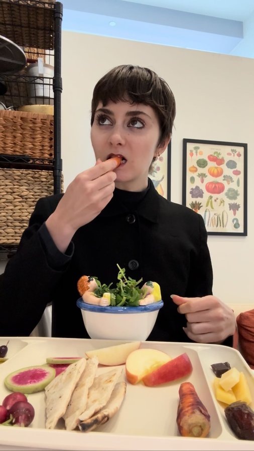 Instagram post by @aimeefrance for Ithaca Hummus. Caption reads: @ithacahummus snack plate for lunch [...].