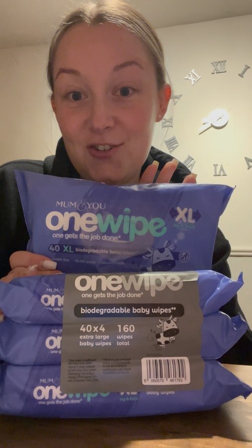 Instagram post by @mummyand_baby23 for Mum & You. Caption reads: ONE WIPE 💙 AD|GIFTED Mums, are you ready to step....