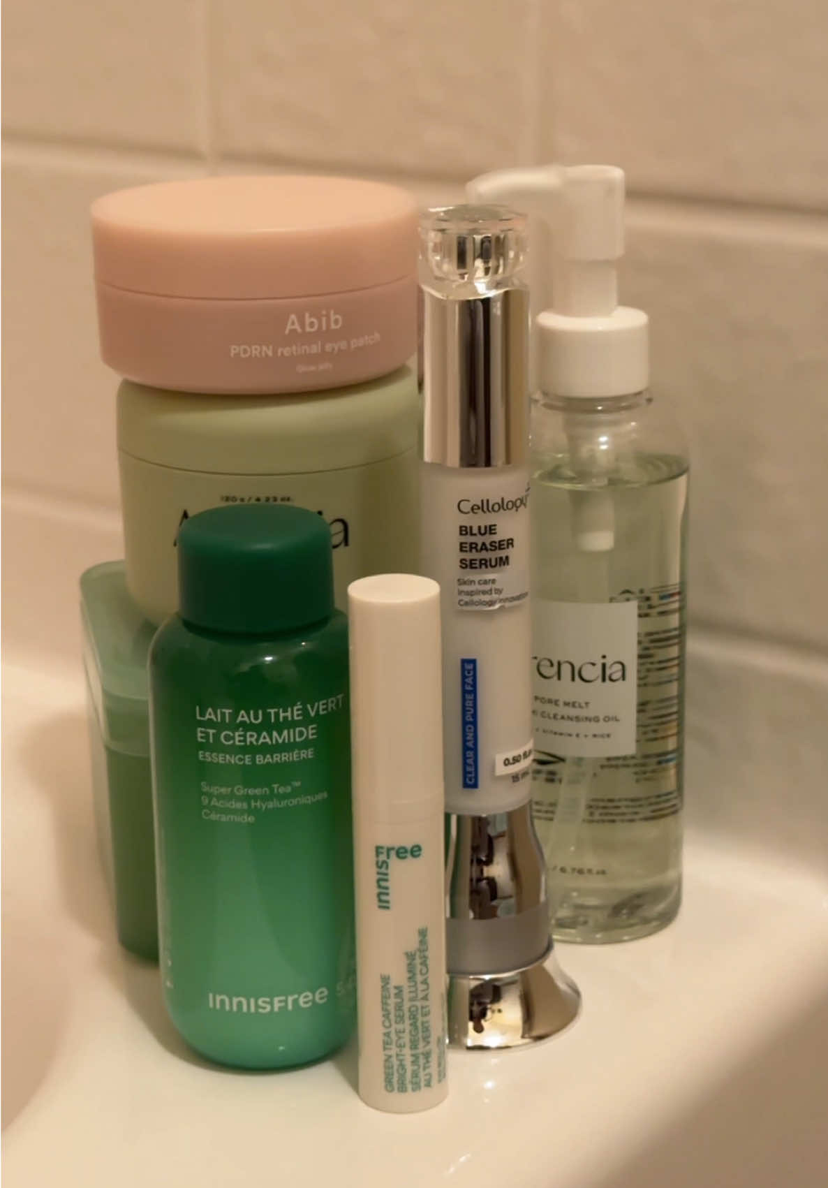 TikTok post by @niccoled__ for Cellology. Caption reads: [...] US @Abib Cosmetics @Arencia @MEDIHEAL....