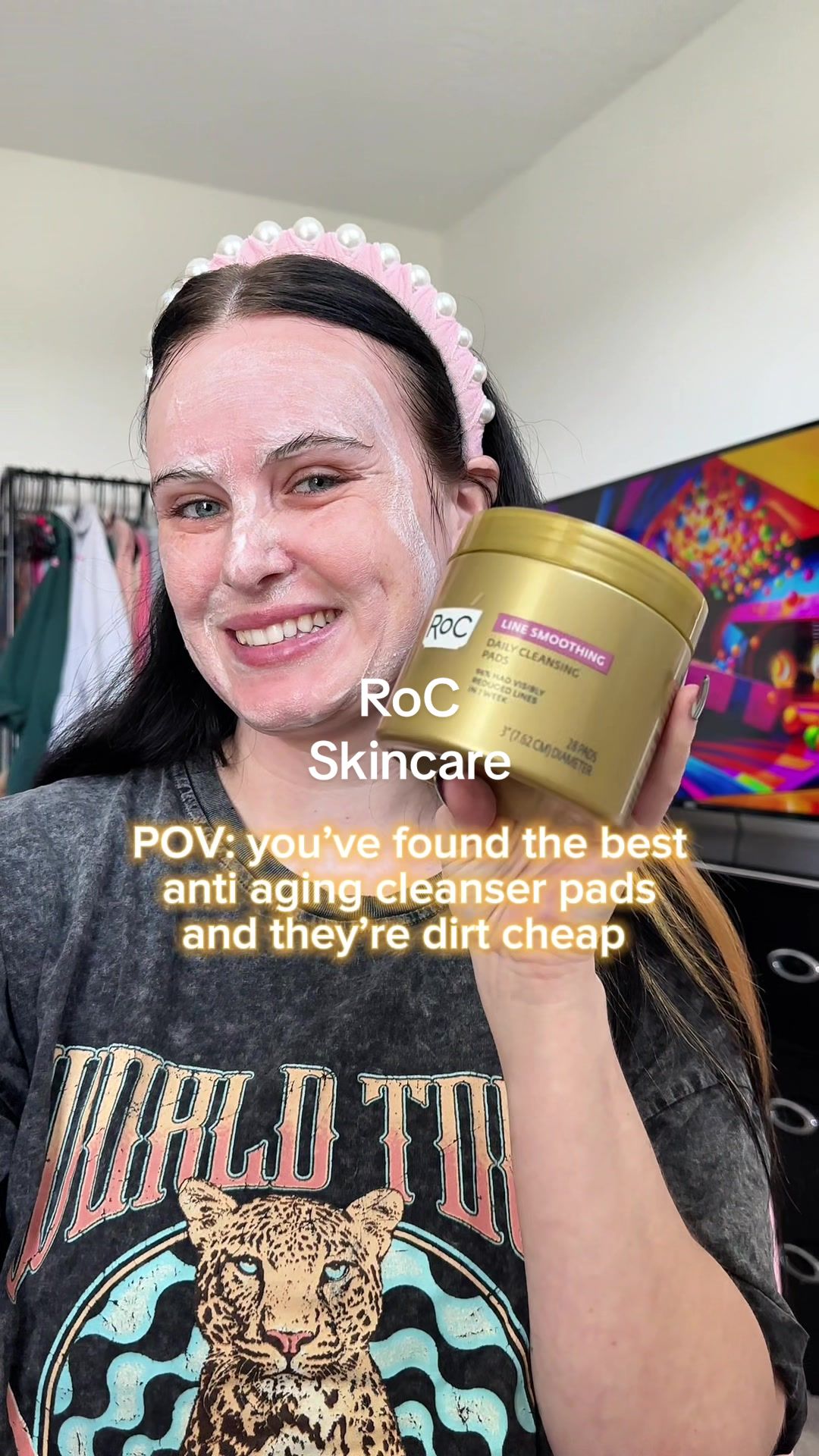 TikTok post by @paigechristison for RoC Skincare. Caption reads: [...] $11.99 & ships free 🤯 @RoC Skincare....