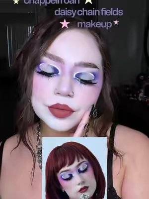 TikTok post by @treeeenz for Blend Bunny Cosmetics. Caption reads: [...] time! ✩ - ben nye clown white @Blend Bunny....