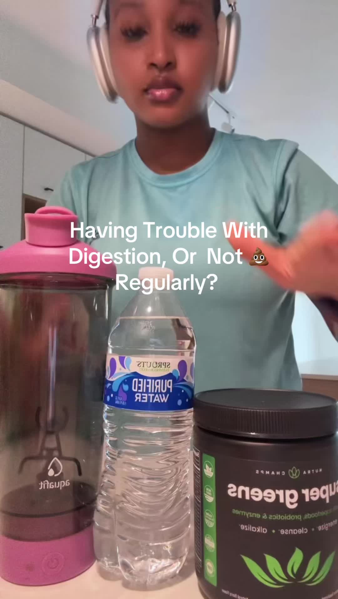 TikTok post by @kassythekid for NutraChamps. Caption reads: [...] or not having enough fiber? Get this....
