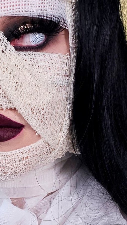 Instagram post by @byhazelj for LullaBellz. Caption reads: Halloween 10/31 - simplest Halloween look so far,....