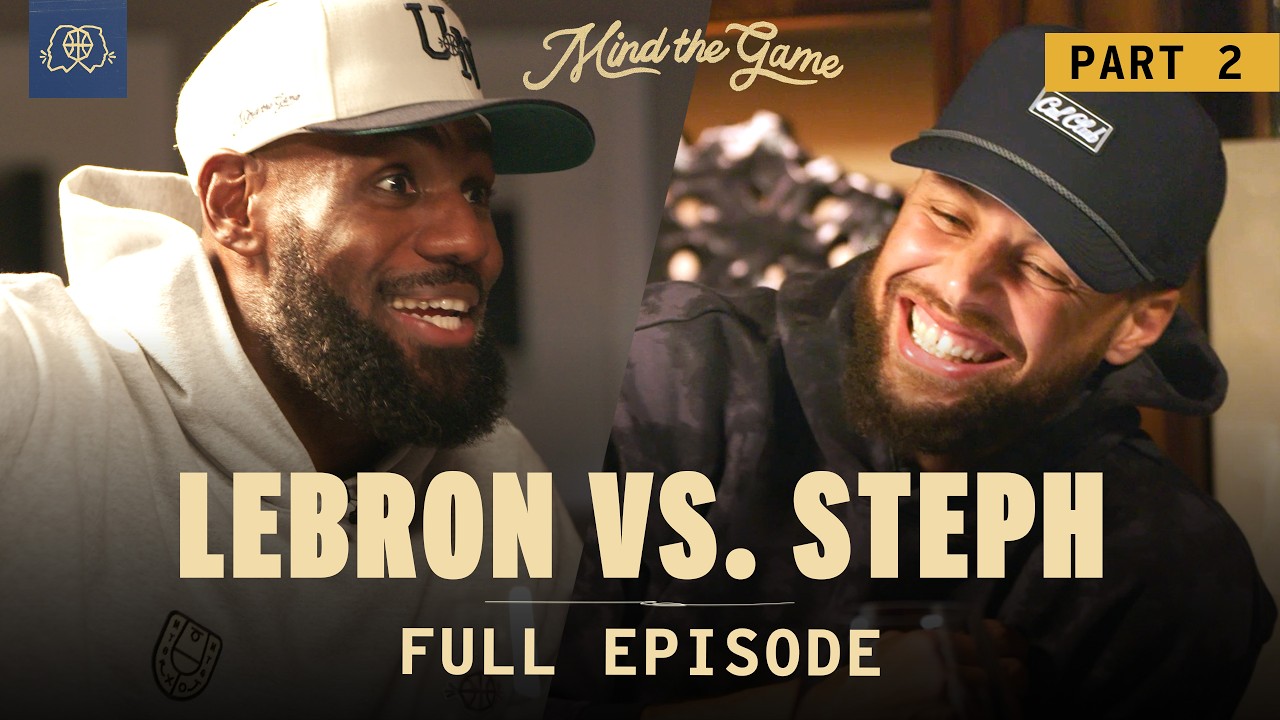 YouTube post by @MindTheGamePodcast for NBA. Caption reads: The Stephen Curry Interview (Part 2) | LeBron....
