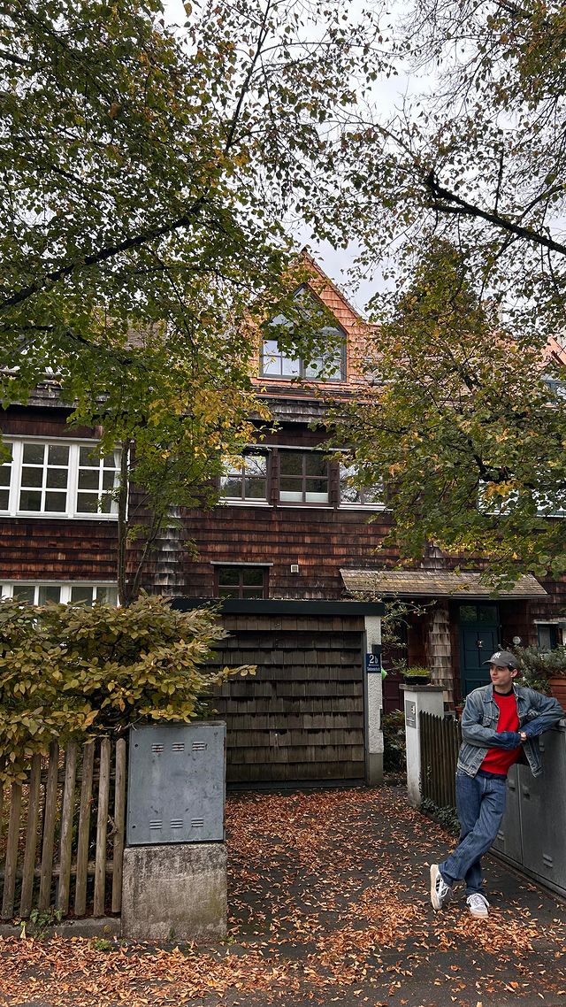 Instagram post by @henripurnell for K-way. Caption reads: obsessed with my @kway_official rain jacket so I....