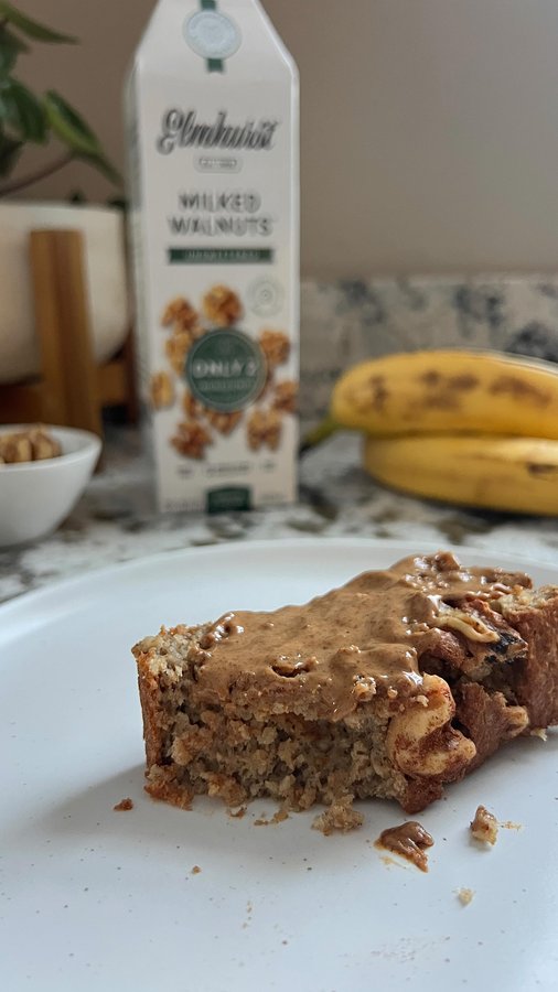 Instagram post by @therootedblonde for Elmhurst 1925. Caption reads: [...] c maple syrup 2 organic eggs 1/2 c....