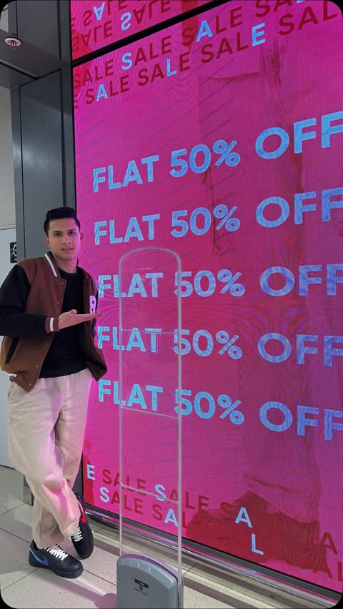 Instagram post by @the_saurav_singh_patwal for Pantaloons. Caption reads: Pantaloons really surprised me with this Flat 50%....
