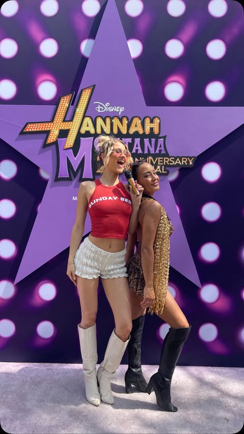Instagram post by @missmalsack for Hulu. Caption reads: ready for the tour @mileycyrus 💜🎤 #hulupartner....
