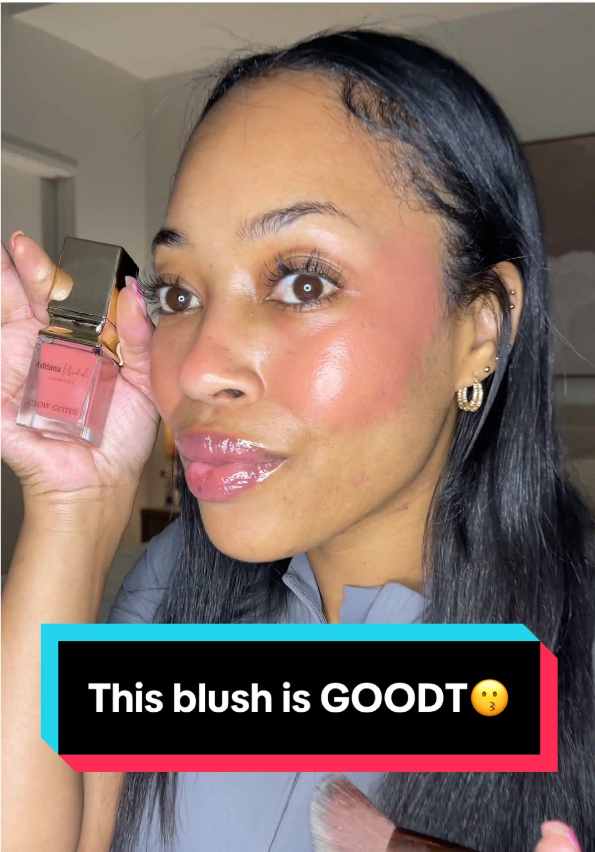TikTok post by @ninadoesthemost for Adriana Nichole Cosmetics. Caption reads: [...] IT’S TOO GOOD FOR THIS PRICE @Adriana....