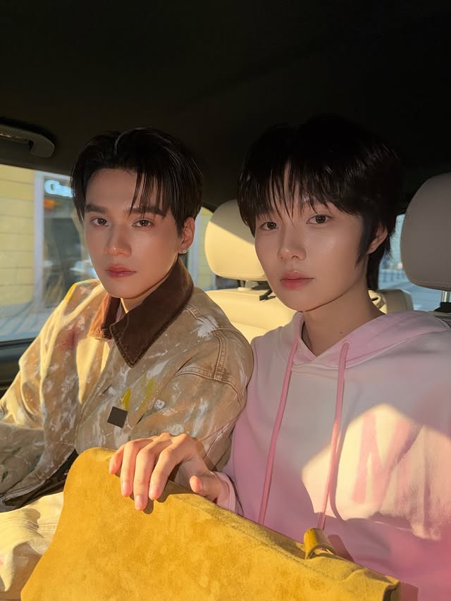 Instagram post by @thanatop_ for Moschino. Caption reads: On the way to @moschino 🇮🇹💛....