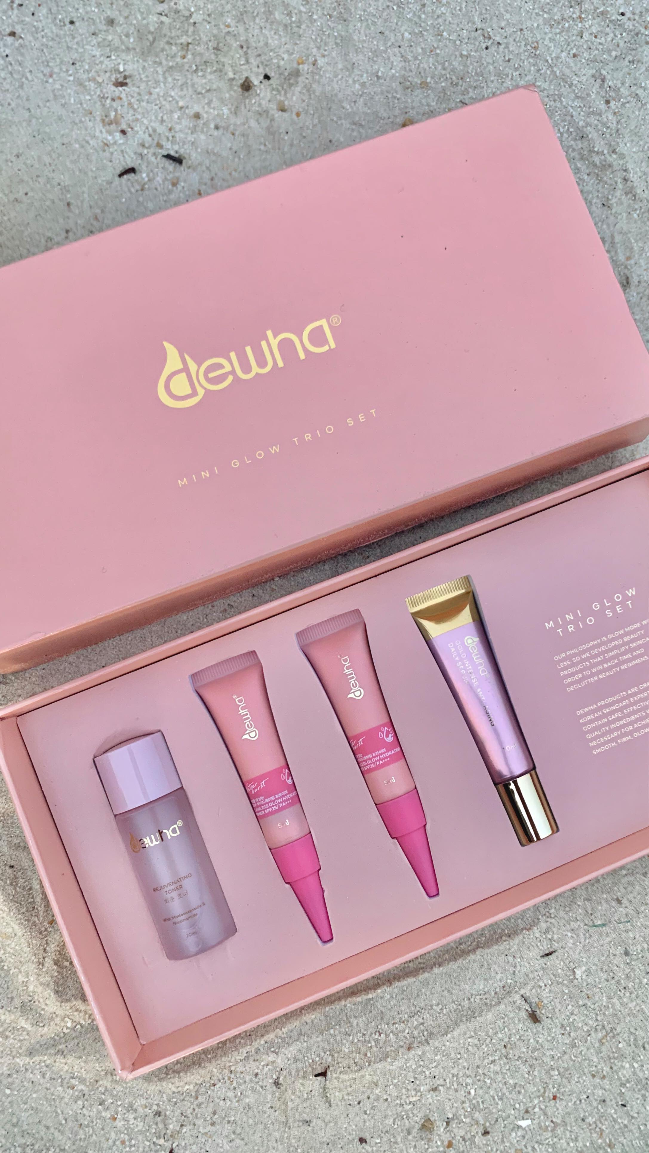 Instagram post by @suhaidaaaaaaaaaa for Dewha Skin. Caption reads: Keep your skin glowing this summer with MINI GLOW....