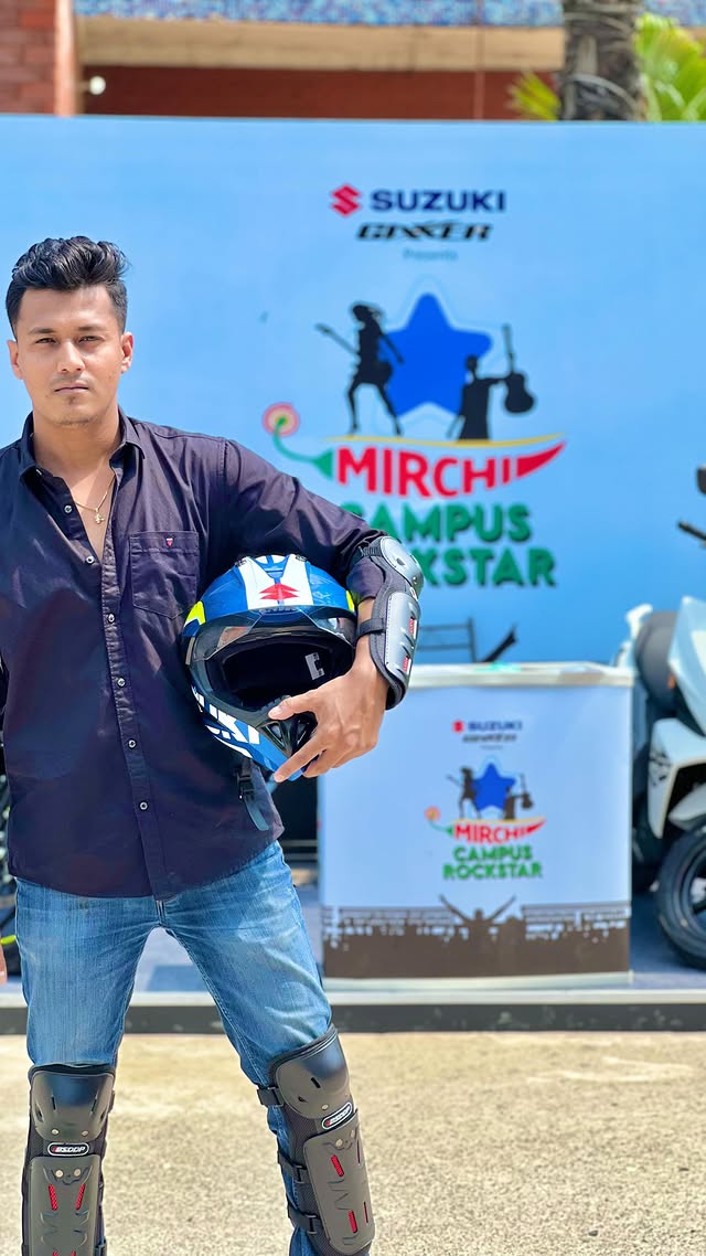 Instagram post by @mirchiaalok for Suzuki. Caption reads: [...] I hang out at this beautiful campus with....