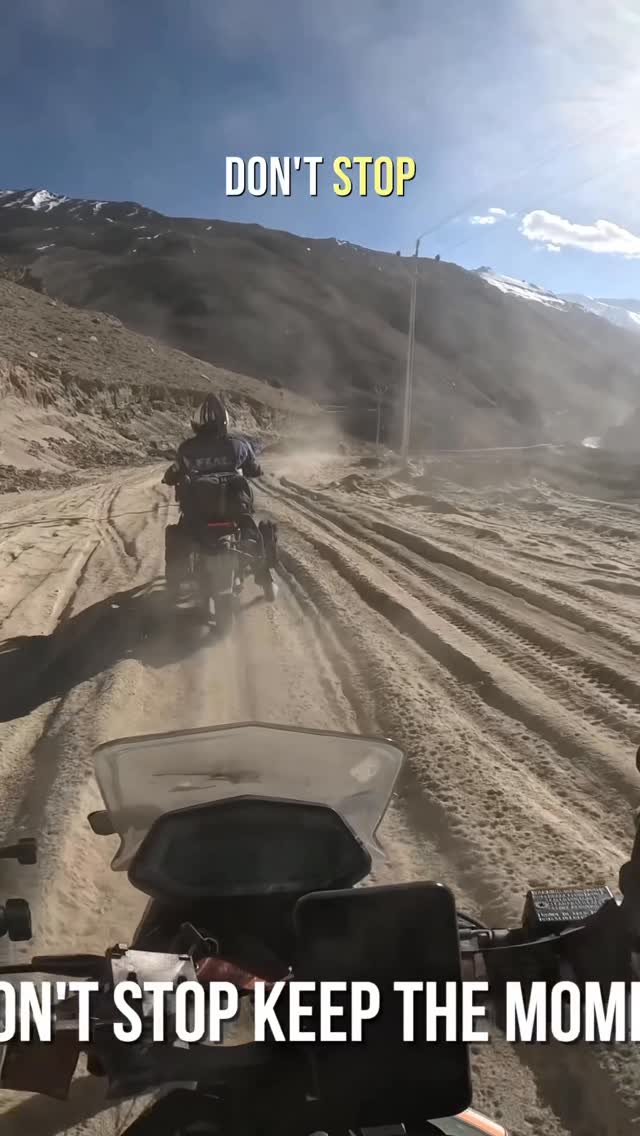 Instagram post by @lavi.and.ollie for Mosko Moto. Caption reads: Crazy roads in the Himalayas 😳 @slipnslideadv....