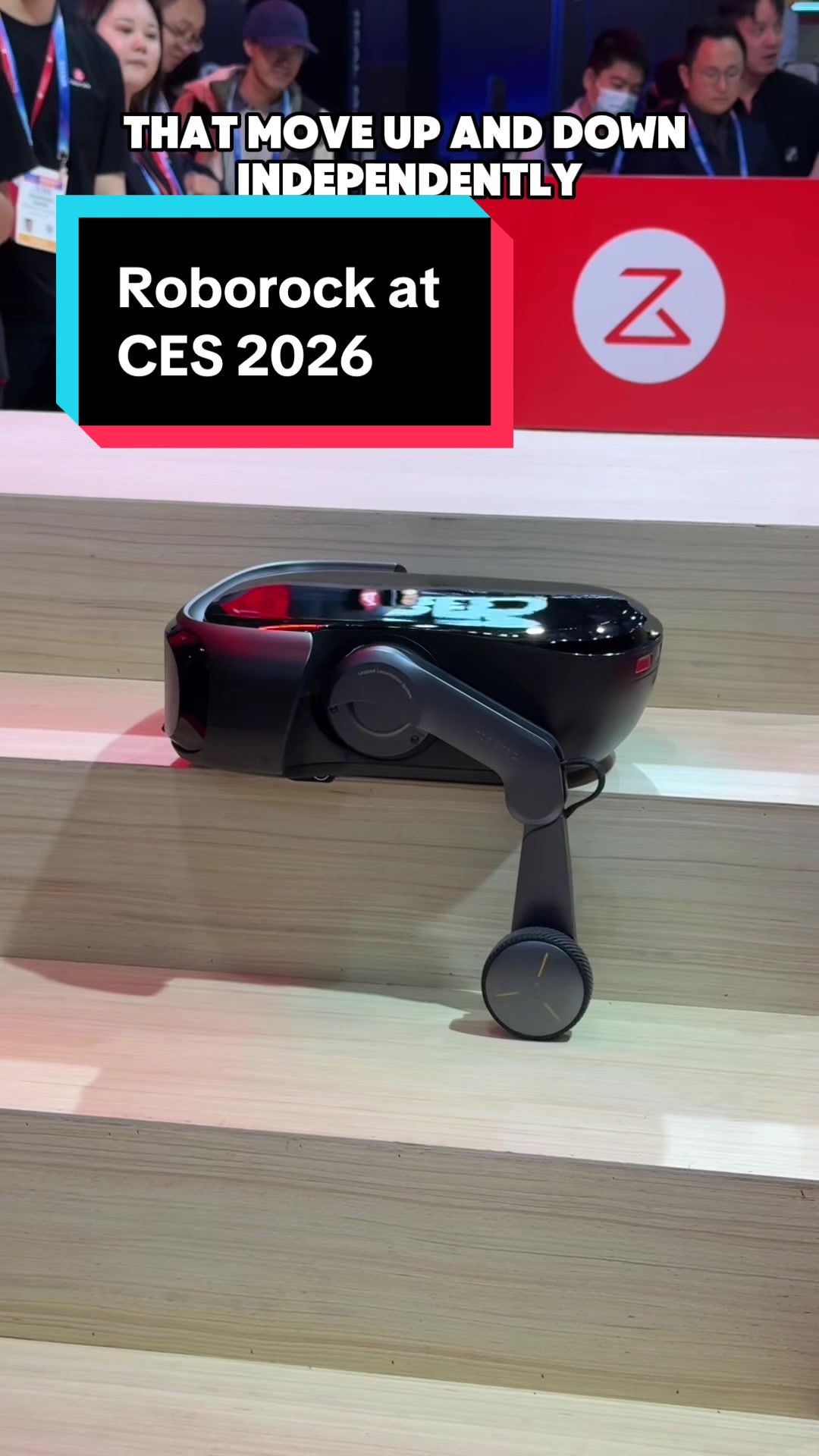 TikTok post by @trutech for Roborock. Caption reads: We are at CES 2026 checking out the @RoborockUS....