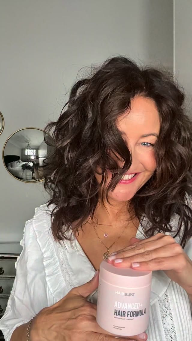 Instagram post by @this_is_fifty for Hairburst. Caption reads: [...] Hair Formula supplements from @hairburst If....