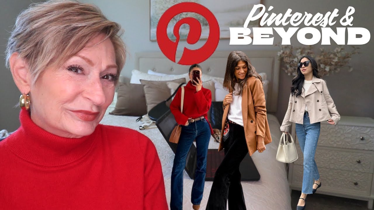 YouTube post by @AgeIsJustANumber for City Beauty. Caption reads: Recreating FALL Pinterest Outfits 2025 | FALL....