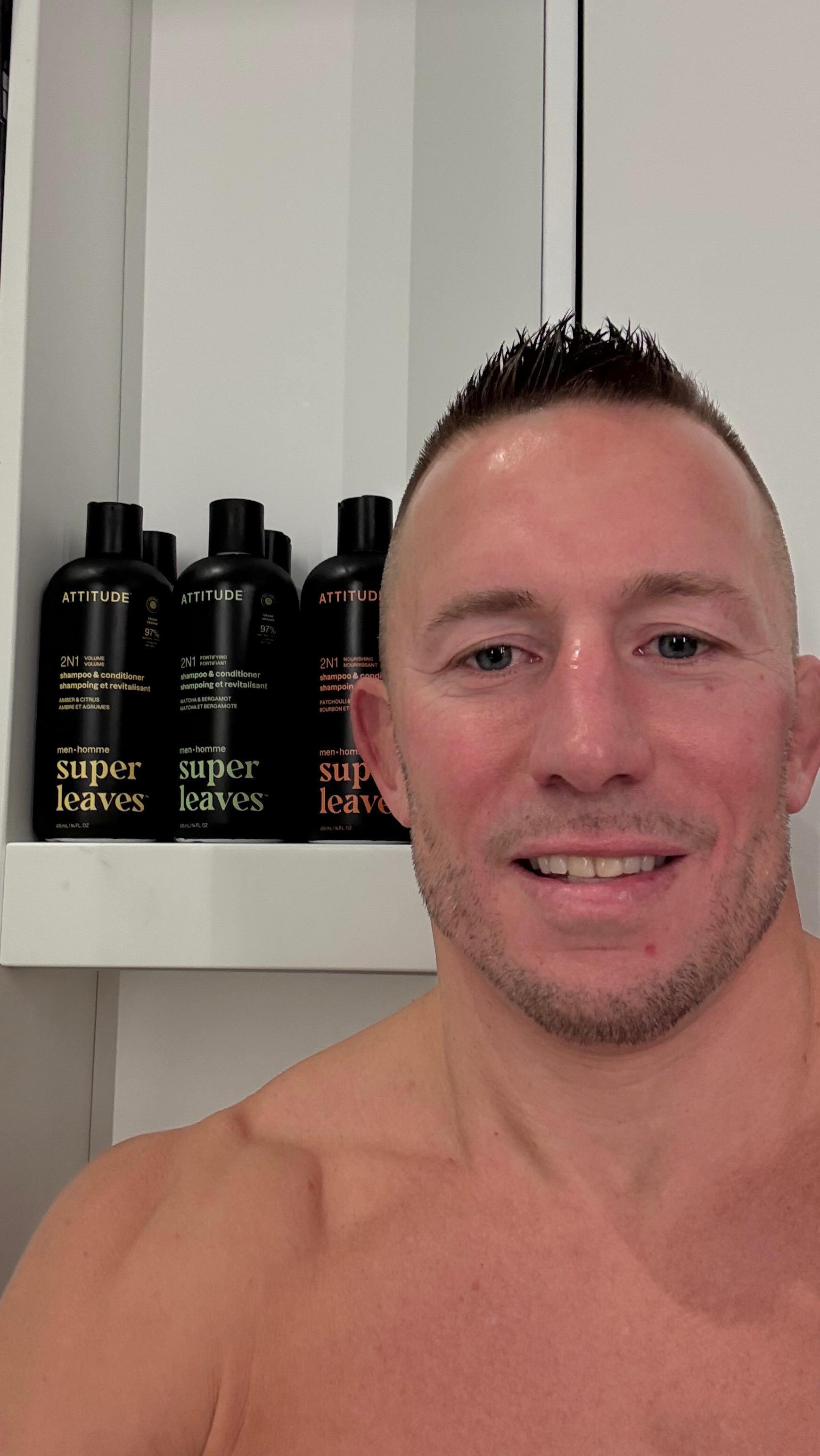 Instagram post by @georgesstpierre for ATTITUDE. Caption reads: [...] That’s why I’m proud to team up with....
