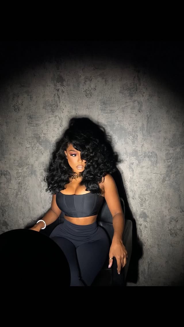 Instagram post by @trapezoidmouth for D Hair Boutique. Caption reads: [...] sexy wavy flip over method using....