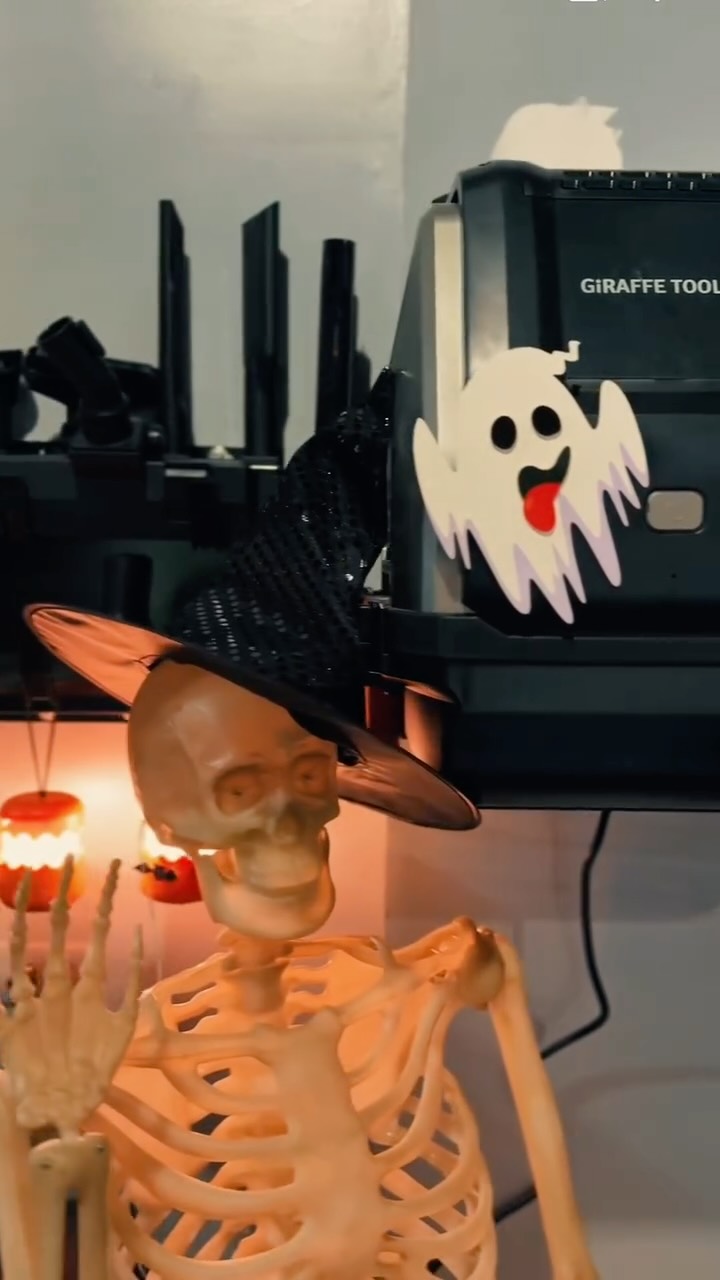 Instagram post by @lifewithfairyusa for Giraffe Tools. Caption reads: 🎃 Halloween Garage Refresh!
Just installed the....